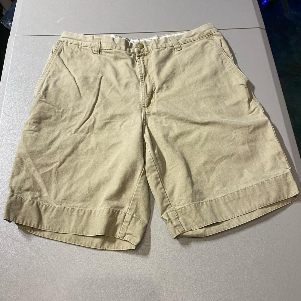 Columbia Tan Khaki Chino Shorts 100% Cotton Men's Size 34 Outdoors Hiking EUC